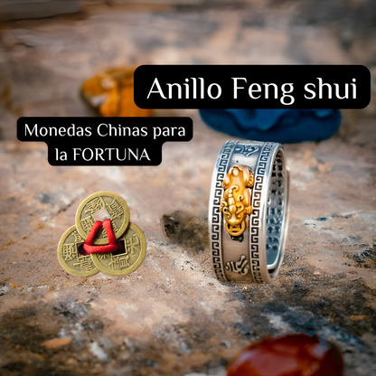 🔥 Anillo Feng Shui + Monedas Chinas de Regalo 🎁🔥